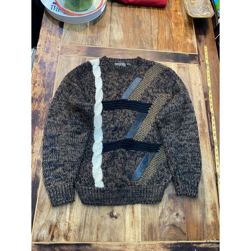 Spettro Black Gray Long Sleeves Crew Neck Sweater Size Medium